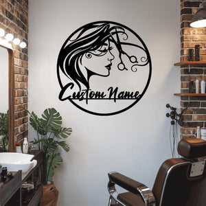 Custom Hair Stylist Metal Sign: Salon Decor, Hairdresser Gift
