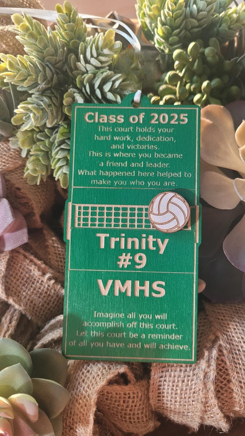 Volleyball Senior Night Gift + Banquet Bouquet Tag + Homecoming Event + Christmas Ornament + Coach Mom Goodie Bag Present + Keepsake