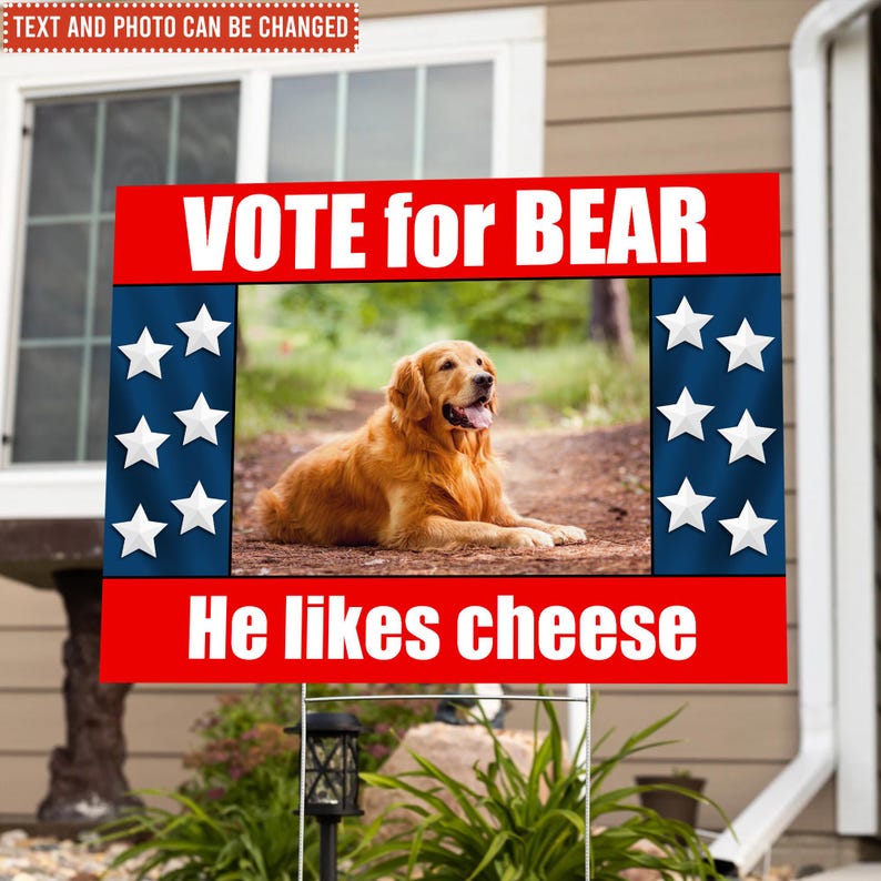 Custom Your Dog On Funny Political Parody Election, Personalized Yard Sign, Custom Pet Political, Funny Election Sign, Gift For Dog Lover