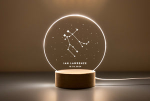Personalized Zodiac LED Light - Custom Star Sign Gift for Couples, Birthday & Anniversary Decor