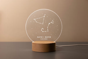 Personalized Zodiac LED Light - Custom Star Sign Gift for Couples, Birthday & Anniversary Decor