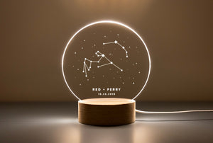 Personalized Zodiac LED Light - Custom Star Sign Gift for Couples, Birthday & Anniversary Decor