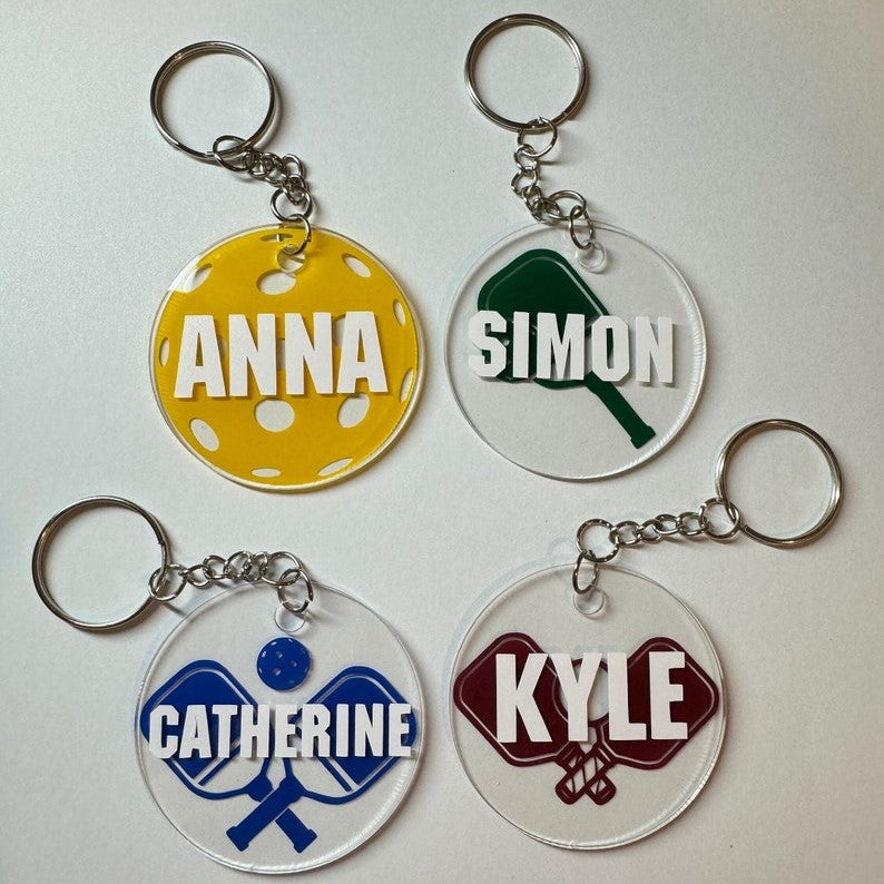 Pickleball Keyring - Sports Keyring - Team Gift - Personalised
