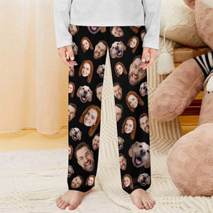 Custom Women Men Kid Pajama Pants with Faces, Mutiple Faces on Pajamas,Face Pajama Pants, Personalized Pajamas with Face,Custom Face Pajamas