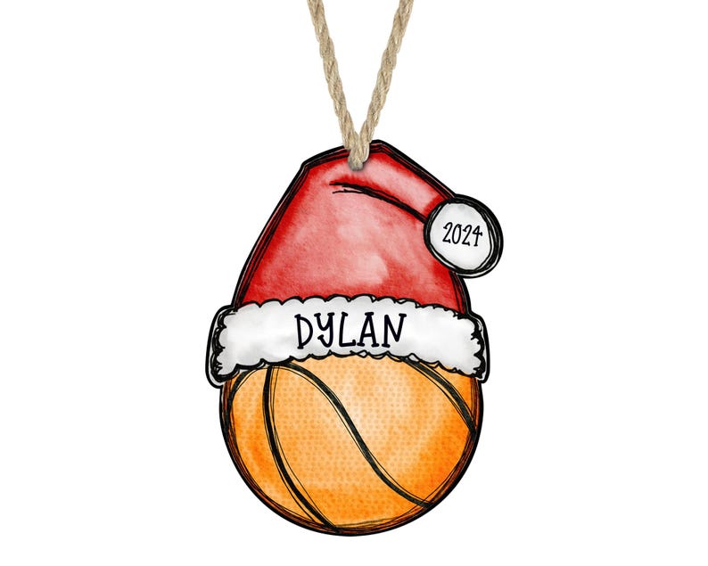Basketball Christmas Ornament, Basketball Ornament, 2024 Basketball Ornament, Personalized Ornament, Basketball Gift, Coach gift