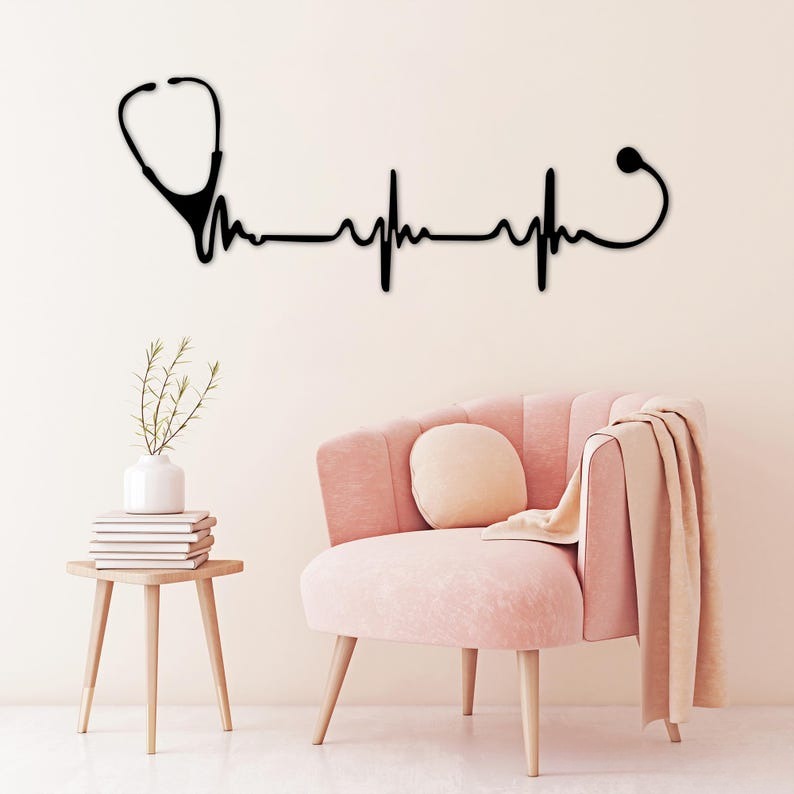 Stethoscope Metal Wall Art, Gift for Doctors, Doctor Metal Wall Decor, Nurse Wall Decor, Medical Assistant, Surgery Decor, Medical Wall Art,