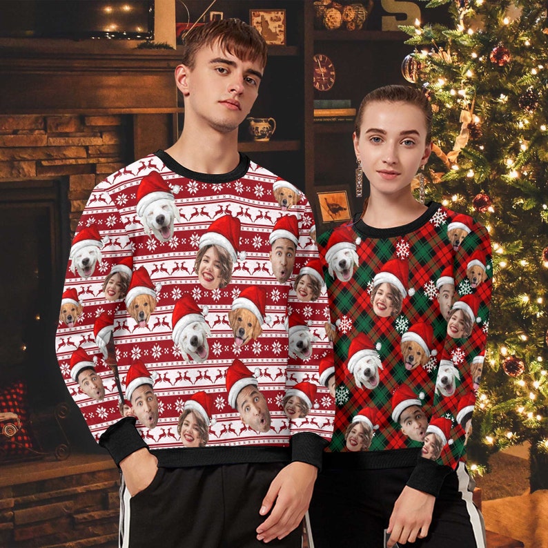 Custom Ugly Christmas Sweater,Custom Family Photo Ugly Sweater,Christmas Sweatshirt with Face, Ugly Crewneck Sweater,Birthday/Christmas Gift il_794xN.6241452405_3tj8.jpg