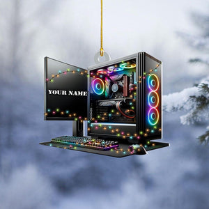 Custom Gaming Computer Christmas Ornament, Christmas Tree Decor, Custom Computer Ornament,Loved Gaming Computer Ornament, Ornament Gift