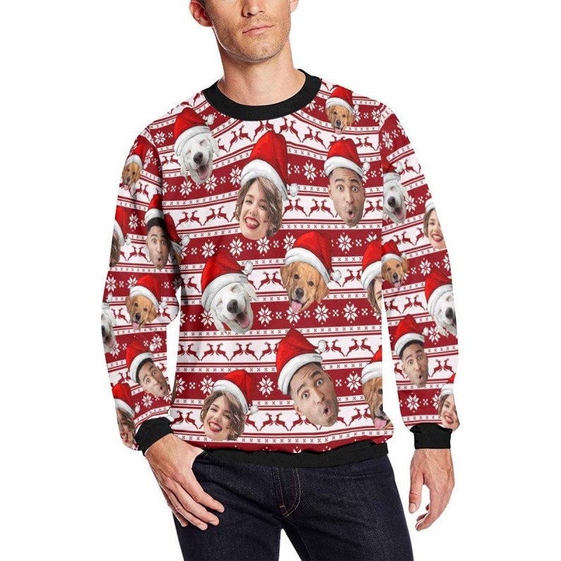 Custom Ugly Christmas Sweater,Custom Family Photo Ugly Sweater,Christmas Sweatshirt with Face, Ugly Crewneck Sweater,Birthday/Christmas Gift il_794xN.6241513015_9wbt.jpg