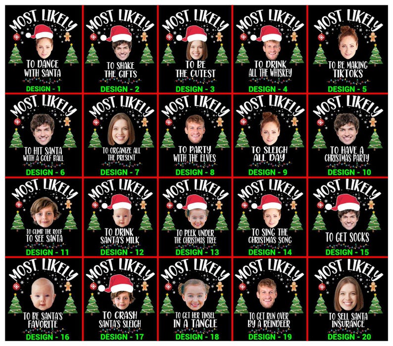 Personalized Christmas Shirt, Most Likely To Shirt, Custom Christmas Gift, Funny Christmas Family Photo Shirt, Christmas Party Group Shirt
