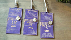 Volleyball Senior Night Gift + Banquet Bouquet Tag + Homecoming Event + Christmas Ornament + Coach Mom Goodie Bag Present + Keepsake