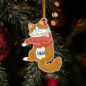 Personalized Cat Christmas Ornament, Custom Hanging Cats Ornament, Christmas Gifts, Custom Pets Ornament, Gift For Cat Lovers, Cat Mom Gifts