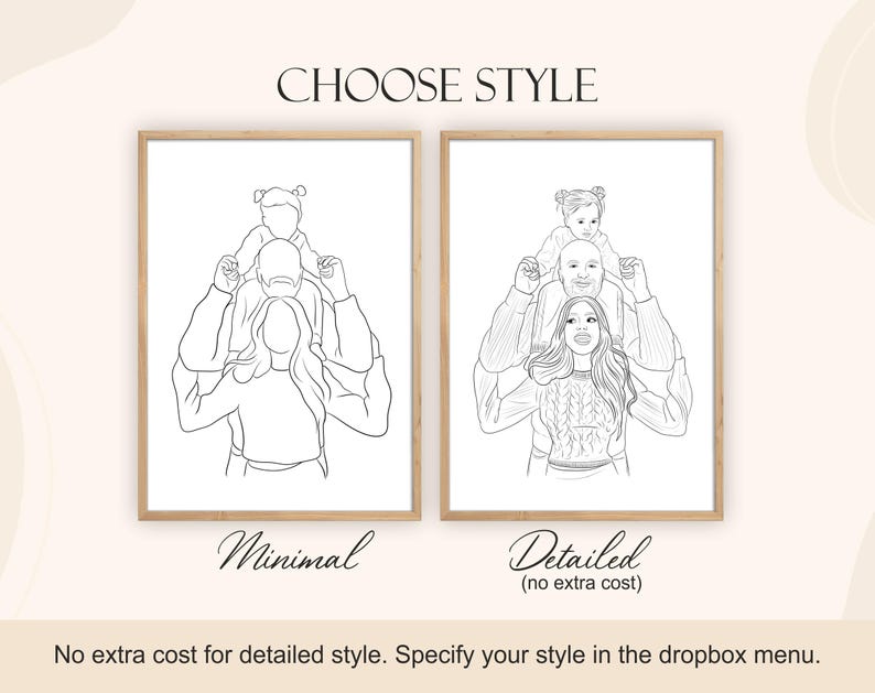 Custom Line Art, Custom Family Line Drawing From Photo, Personalized Gift For Him, Custom Grandpa Gift, Family Portrait, Gift For Dad