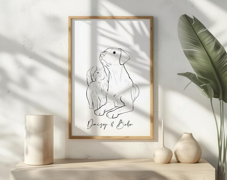 Custom Line Art, Custom Family Line Drawing From Photo, Personalized Gift For Him, Custom Grandpa Gift, Family Portrait, Gift For Dad