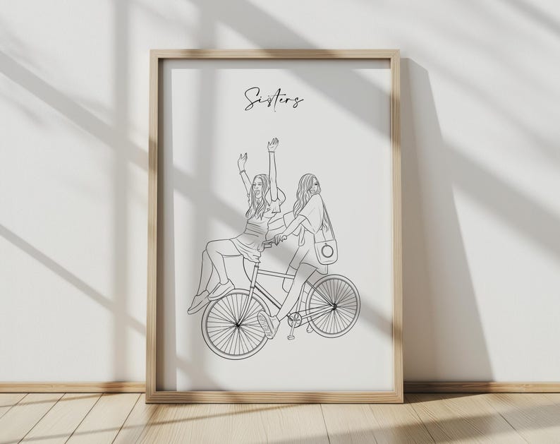 Custom Line Art, Custom Family Line Drawing From Photo, Personalized Gift For Him, Custom Grandpa Gift, Family Portrait, Gift For Dad