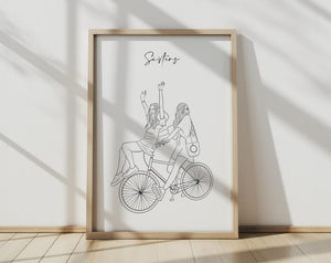 Custom Line Art, Custom Family Line Drawing From Photo, Personalized Gift For Him, Custom Grandpa Gift, Family Portrait, Gift For Dad