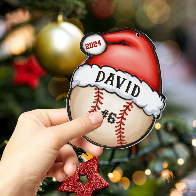 Baseball Christmas Ornament, Custom Baseball Ornament,Personalized Baseball Ornament,2024 Baseball Ornament,Baseball Mom Gift,Gift For Coach