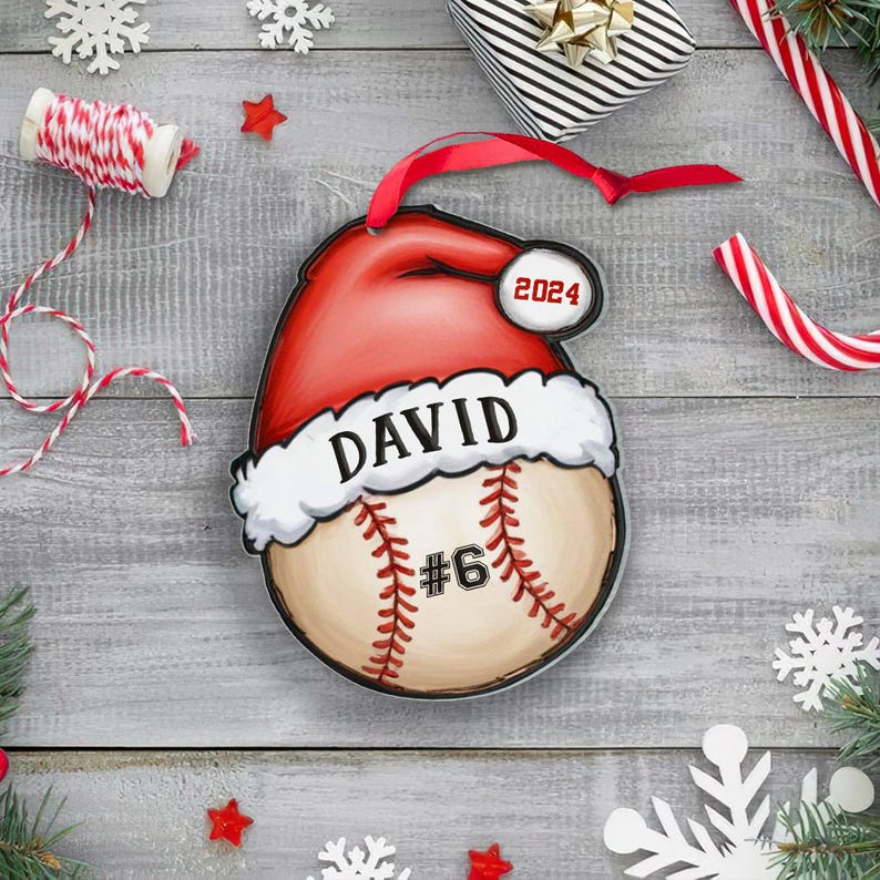 Baseball Christmas Ornament, Custom Baseball Ornament,Personalized Baseball Ornament,2024 Baseball Ornament,Baseball Mom Gift,Gift For Coach