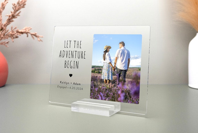 Engagement Gifts for Couple, Newly Engaged Gifts for Couple, Engagement Plaque, Personalized Custom Gift, Valentine's Day