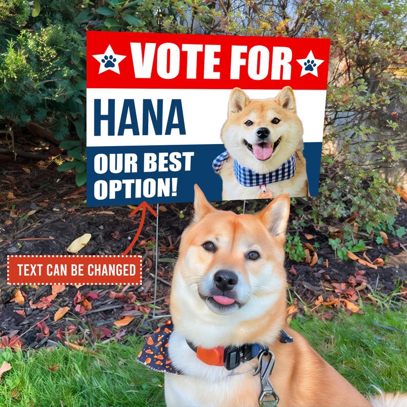 Pet Political, Vote For My Pet, Personalized Yard Sign, Custom Pet Political, Funny Election Sign, Gift For Dog Lover, Cat Lover