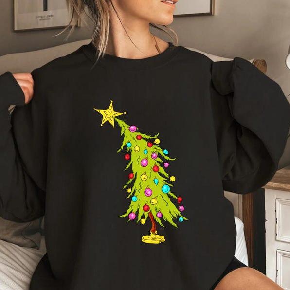 Whimsical Christmas Tree Shirt, Christmas Tree Sweatshirt, Whimsical Tree, Trendy Christmas Tree Sweatshirt, Christmas Lights Tree
