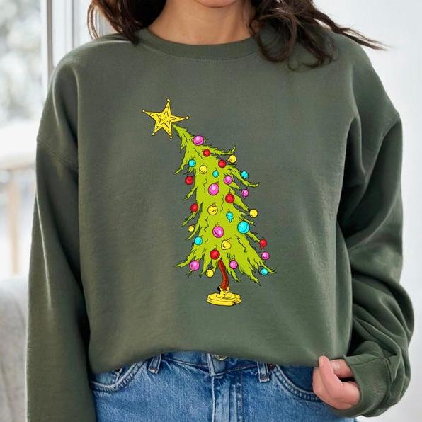 Whimsical Christmas Tree Shirt, Christmas Tree Sweatshirt, Whimsical Tree, Trendy Christmas Tree Sweatshirt, Christmas Lights Tree