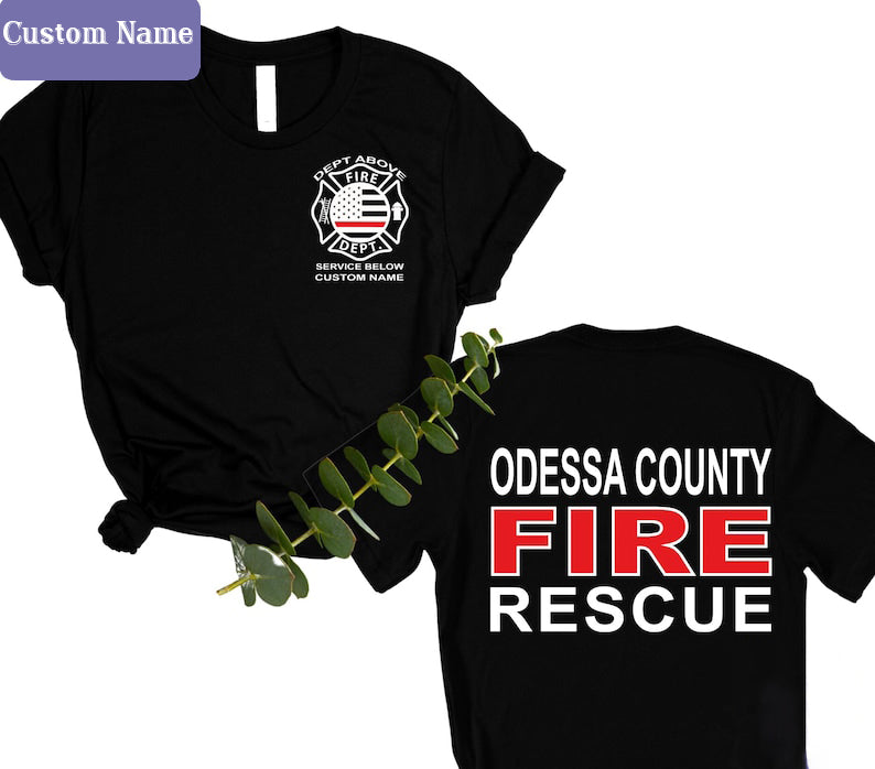 Custom Fire Department Logo Shirt, Fire Fighter Gift, Personalized Firefighter T-shirt, First Responder Tee, Fire Academy Grad Gift