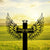 Custom Cross With Wing Metal, Cross Sign Memorial Stake, Cross Stake, Metal Stake, Sympathy Gift, Garden Sign, Grave Marker Remembrance Sign