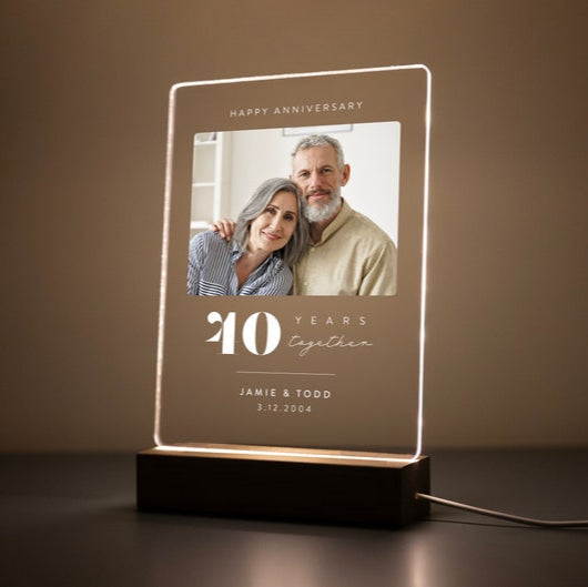 Personalized Anniversary LED Plaque, Anniversary Gifts for Couple, Gift for Him, Gifts for Her, Custom Anniversary Keepsake
