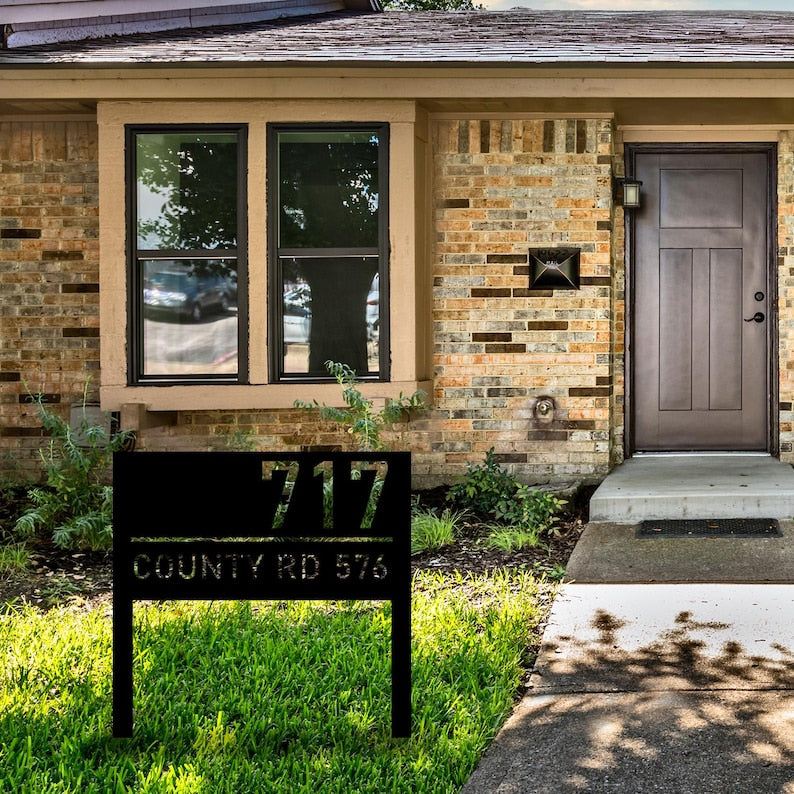 Personalized Modern House Address Number Sign, Custom House Number Garden Stake, New Homeowner Gift, Address Yard Stake, Address Number Gift