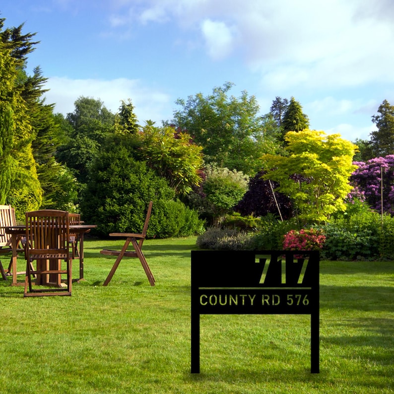 Personalized Modern House Address Number Sign, Custom House Number Garden Stake, New Homeowner Gift, Address Yard Stake, Address Number Gift