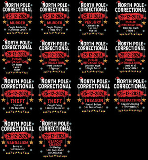 North Pole Correctional Christmas Shirt, Matching Family Christmas Pajamas, Funny Group Christmas Shirts, Matching Christmas Party Shirt