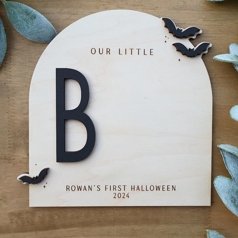 DIY Footprint Art, Baby's First Halloween, My Little Boo Sign, Wooden Kids Craft, Custom Children's Keepsake, Personalized Halloween Decor