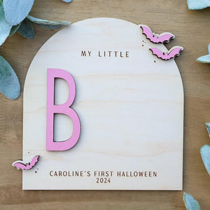 DIY Footprint Art, Baby's First Halloween, My Little Boo Sign, Wooden Kids Craft, Custom Children's Keepsake, Personalized Halloween Decor