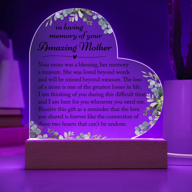 Loss Of Mother Gift, Memorial Gifts For Loss Of Mother, Sympathy Gift Ideas For Loss Of Mother, Remembrance Plaque, In Memory Of Mom Gifts