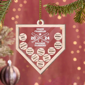 Personalized 4D Shake Ornament Gift For Christmas, Sports Christmas Ornament, Baseball Gifts For Coach, Baseball Christmas Ornament