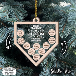 Personalized 4D Shake Ornament Gift For Christmas, Sports Christmas Ornament, Baseball Gifts For Coach, Baseball Christmas Ornament