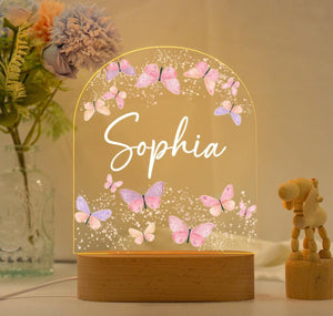 Custom Baby Night Light,Personalized Butterfly Nightlight With Name,Kids Bedroom Nursery Light,Newborn Gift,Nursery Decor,Baby Girl Light