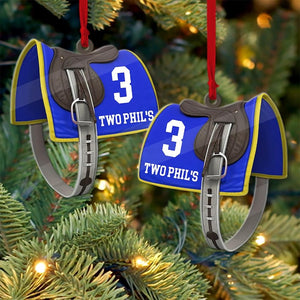 Personalized Horse Racing Saddle Ornament, Cowboy Cowgirl Horseback Riding Ornament, Horse Racing Gifts Christmas Ornament 2024
