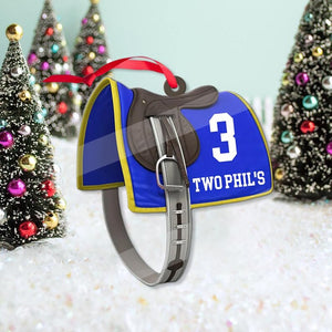 Personalized Horse Racing Saddle Ornament, Cowboy Cowgirl Horseback Riding Ornament, Horse Racing Gifts Christmas Ornament 2024