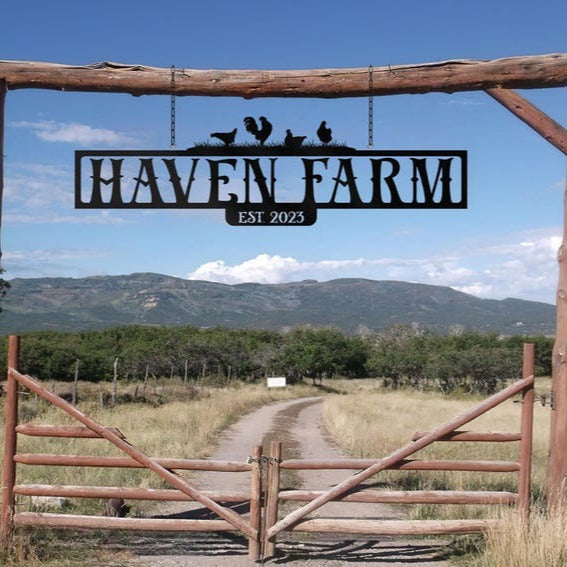 Black Metal farm sign, Custom metal farm sign, Huge metal farm sign, Personalized farm sign