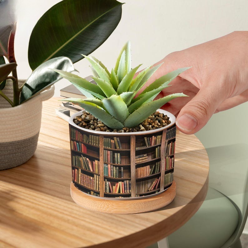 Book Vintage Plant Pot Succulent Planter, Teacher Gift, Bookworm Gifts, Librarian Gift, Teacher Book, Teacher Back to School Gift,Book Lover