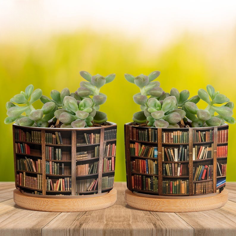 Book Vintage Plant Pot Succulent Planter, Teacher Gift, Bookworm Gifts, Librarian Gift, Teacher Book, Teacher Back to School Gift,Book Lover