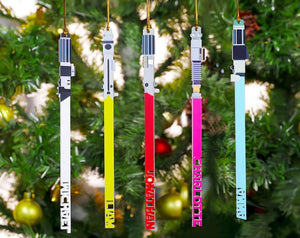 Custom Name Light Saber Christmas Ornament, Custom Family Ornament 2024, Lightsaber ornament, Kids Name Ornament, First Christmas Ornament
