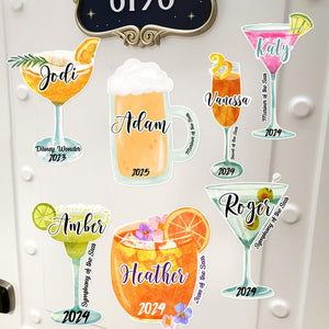 Personalized Cruise Drink Magnets | Cruise Door Name Cocktail Magnets | Personalized Cruise Cabin Door Sign | Girls or Family Cruise Gift
