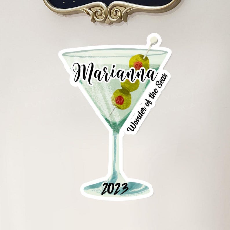 Personalized Cruise Drink Magnets | Cruise Door Name Cocktail Magnets | Personalized Cruise Cabin Door Sign | Girls or Family Cruise Gift