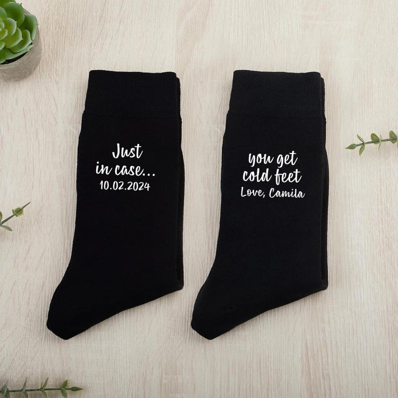 Just in Case You Get Cold Feet Socks, Custom Socks for the Wedding Day, Groom Gift from Bride, Funny Groom Gift, Groom Socks, Husband Gift