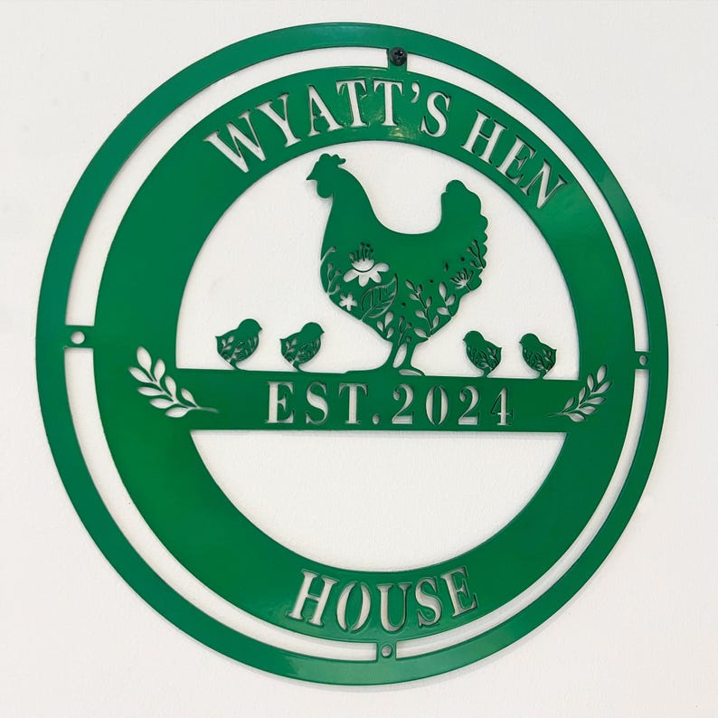 Hen House Decor, Hen House Metal Sign, Cutsom Metal Chicken Coop Sign, Farm Chicken house Decor, Personalized Chicken Coop Sign