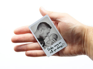 Daddy Personalised Photo Wallet Card, Metal Wallet Insert, Daddy Carry Me With You Always, Custom Photo Gift, Daddy Christmas/Birthday Gift