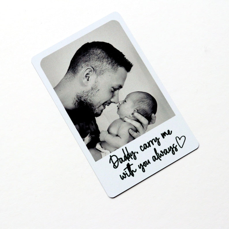 Daddy Personalised Photo Wallet Card, Metal Wallet Insert, Daddy Carry Me With You Always, Custom Photo Gift, Daddy Christmas/Birthday Gift